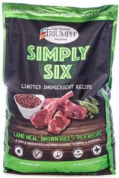 14 Lb Triumph Simply Six Lamb Meal, Brown Rice & Pea - Health/First Aid